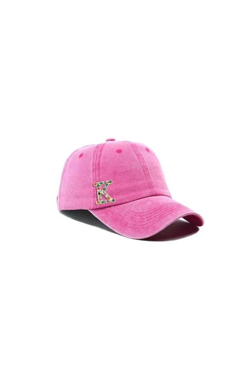 twingold AB01010.011 İsme Özel Yıkamalı Kep Şapka - Ab01010 - Pembe