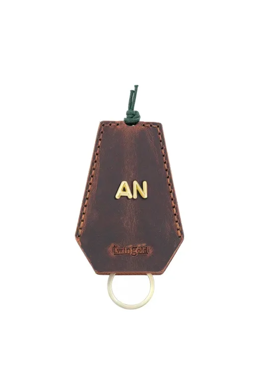 twingold AD01002 İsme Özel İpli Anahtarlık - % 100 Crazy Deri - Ag01002 - Kahverengi