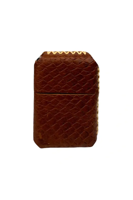 twingold AD02001 İsme Özel Handmade El Yapımı Hakiki Deri Zipp0 Modeli Çakmak - Taba