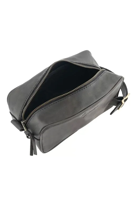 twingold AK01002 İsme Özel Dopp Kit Kişisel Bakım Ve Seyahat Çantası - %100 Rainbow Deri - Ac14004 - Antrasit