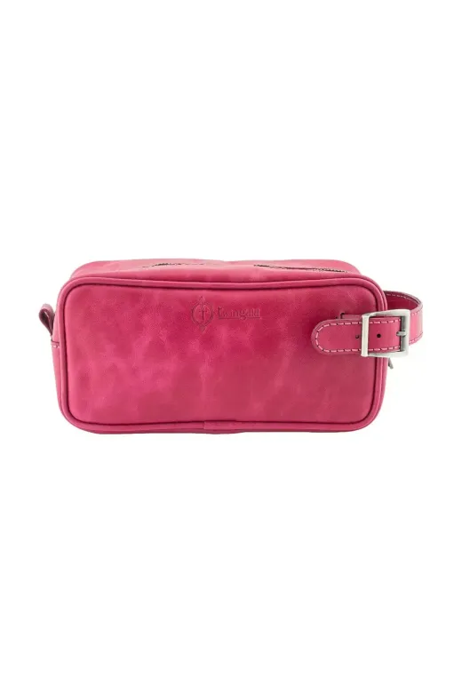 twingold AK01002 İsme Özel Dopp Kit Kişisel Bakım Ve Seyahat Çantası - %100 Rainbow Deri - Ac14004 - Fuşya