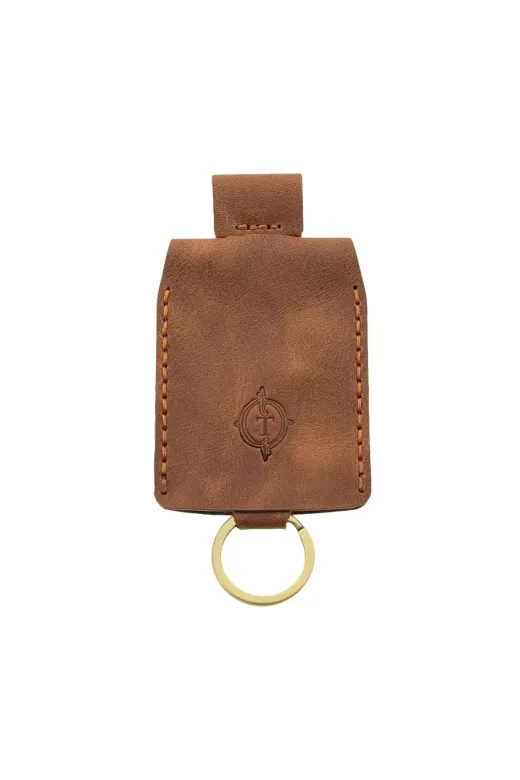 twingold İsme Özel Çıtçıtlı Anahtarlık - % 100 Rainbow Deri - Ag01001 - Camel