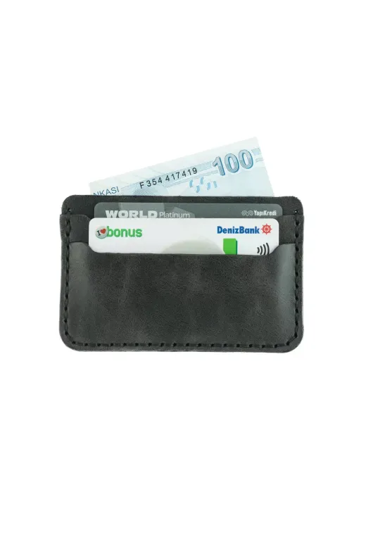 twingold KC03001 İsme Özel Yatay Kartlık - %100 Rainbow Deri - A011001 - Antrasit