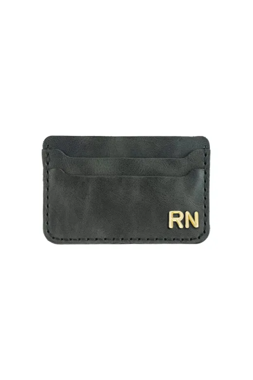 twingold KC03001 İsme Özel Yatay Kartlık - %100 Rainbow Deri - A011001 - Antrasit