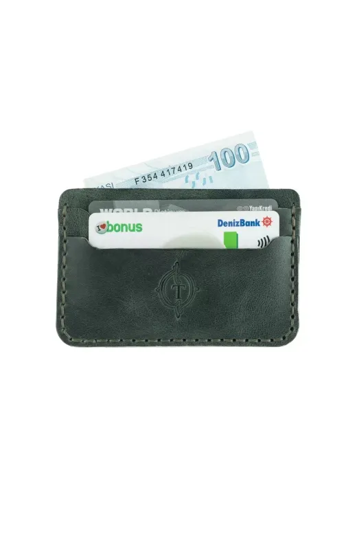 twingold KC03001 İsme Özel Yatay Kartlık - %100 Rainbow Deri - A011001 - Haki