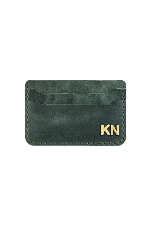 twingold KC03001 İsme Özel Yatay Kartlık - %100 Rainbow Deri - A011001 - Haki