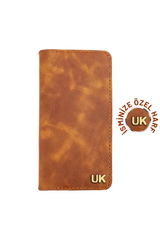 twingold KC03008 İsme Özel Dikey Uzun Cüzdan - %100 Rainbow Deri - A010007 - Camel