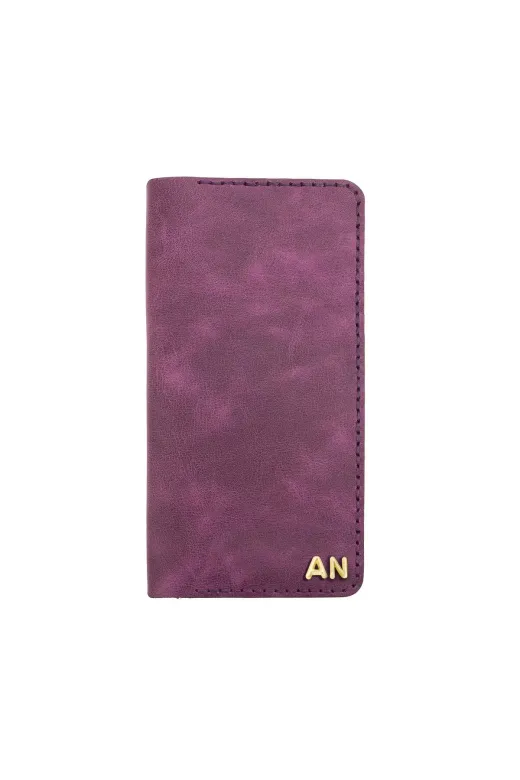 twingold KC03008 İsme Özel Dikey Uzun Cüzdan - %100 Rainbow Deri - A010007 - Mor