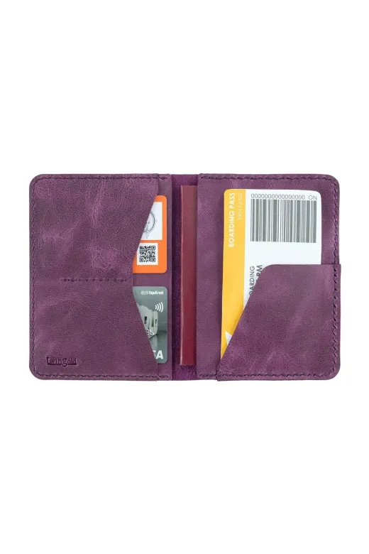 twingold KC03011 İsme Özel Pasaport Kılıfı - %100 Rainbow Deri - Ak02003 - Mor