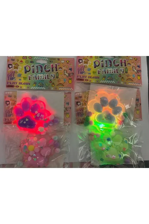 Twins Stars 394649737 1 Adet Işikli Kedi Patisi Squishy Oyuncağı Sukuşi (7,5X6,5Cm)