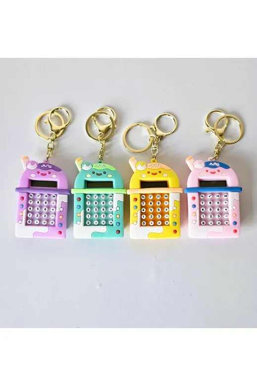 Twins Stars 684497893656 Kawaii Tasarım Mini Cep Hesap Makinesi, Labirent Oyunlu Anahtarlık (Karne Hediyesi)