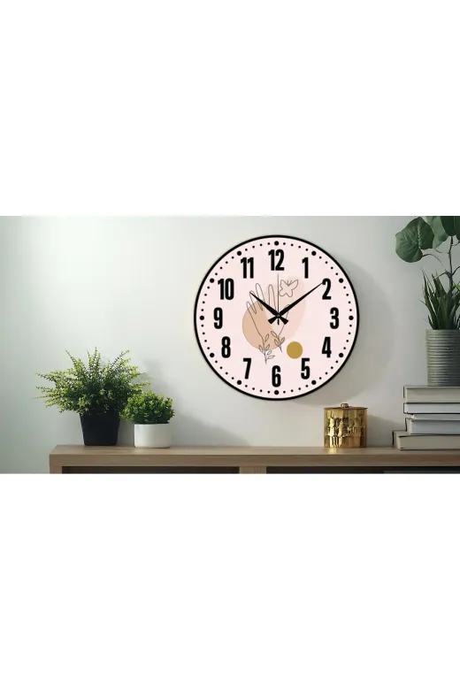 TYC0C88523DF4FBB00 Dekoratif Türkçe Rakamlı Uv Baskılı Duvar Saati (Sessiz) Akar Mekanizma 40Cm Metal Akrep Yelkovan