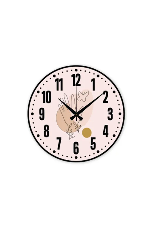 TYC0C88523DF4FBB00 Dekoratif Türkçe Rakamlı Uv Baskılı Duvar Saati (Sessiz) Akar Mekanizma 40Cm Metal Akrep Yelkovan