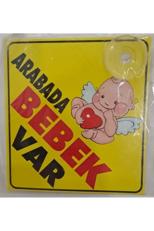 TYC5A4CO5N169217389684528 Araba Yazisi (Sticker) Vantuzlu ( 11 X 11 Cm ) Arabada Bebek Var