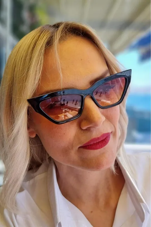 TYCE0EEDFFB5C78F7260B6908 Kadın Nikita Cat Eye Zincir Saplı Vintage Model Güneş Gözlüğü