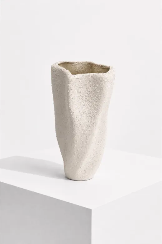 Typoniq Attitude Included TYP25501017 Forma Vero Organik Dokulu Dekoratif Seramik Vazo 27 X 12 Cm