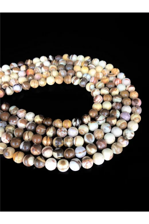 Uçar Doğaltaş TYCBCAY6NN170393081046010 Milk Jasper Doğal Taş Parlak Küre Kesim 8Mm Dizi [Aa]