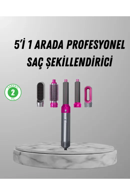 UCUZTEKNO TYC0BF9324CB25C258C65BC05 5’I 1 Arada Saç Şekillendirici Set Kuaför Düzeyinde Ve Ergonomik Tasarım