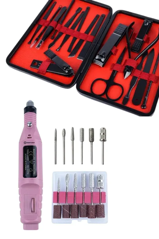 UCUZTEKNO TYC0CCS70N177644268488139 Preminyum Elektrikli Manikür Pedikür Seti İkili Set 17 Parça Tırnak Bakımı Nasır Temizleme Tırnak Şe