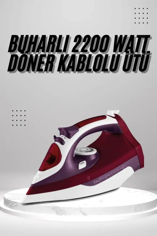 UCUZTEKNO TYC0CDA4D2010D340E8D25101 Seramik Tabanlı Kırmızı 2200 Watt Şok Buharlı Ütü