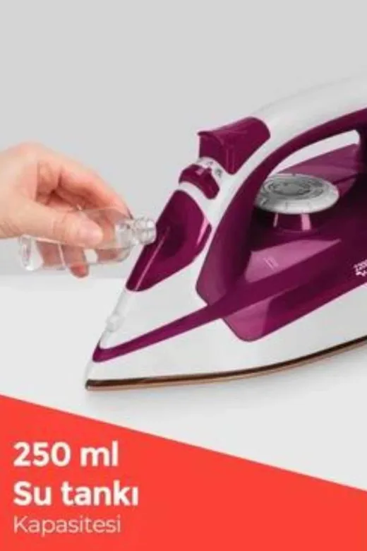 UCUZTEKNO TYC0CDA4D2010D340E8D25101 Seramik Tabanlı Kırmızı 2200 Watt Şok Buharlı Ütü