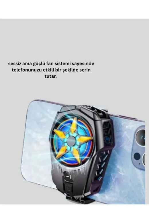UCUZTEKNO TYC121504EF05041C2B3C4F00 Trendlia Oyunlar İçin Güçlü Telefon Soğutucu Fan Dijital Ekranlı