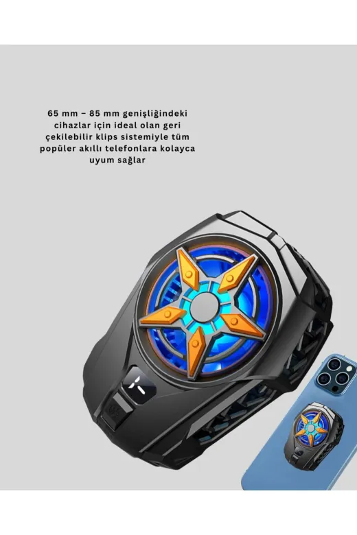 UCUZTEKNO TYC121504EF05041C2B3C4F00 Trendlia Oyunlar İçin Güçlü Telefon Soğutucu Fan Dijital Ekranlı