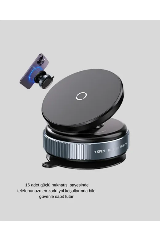 UCUZTEKNO TYC2127F36B41AAF0F6B0C107 Trendlia Vakumlu Vantuzlu Mıknatıslı Telefon Tutucu 360 Derece Döner