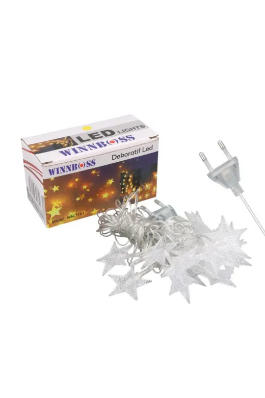 UCUZTEKNO TYC27A745093E5BD7BFCC3000 Preminyum Yıldız Figürlü Led Aydınlatma Zinciri Enerji Tasarruflu Dekor Işığı
