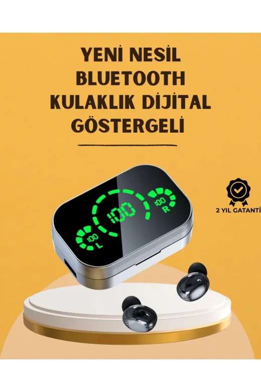 UCUZTEKNO TYC282786747FDB179407E600 Led Ekranlı Kablosuz Kulaklık – Gürültü Önleyici Mikrofon Ve Dokunmatik Özellikli