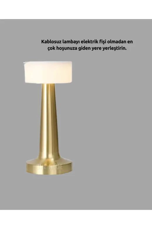 UCUZTEKNO TYC33A8E8F41D21092A041302 Trendlia Kablosuz Dokunmatik Masa Lambası – Şık Modern Metal Gövde, Usb Şarjlı