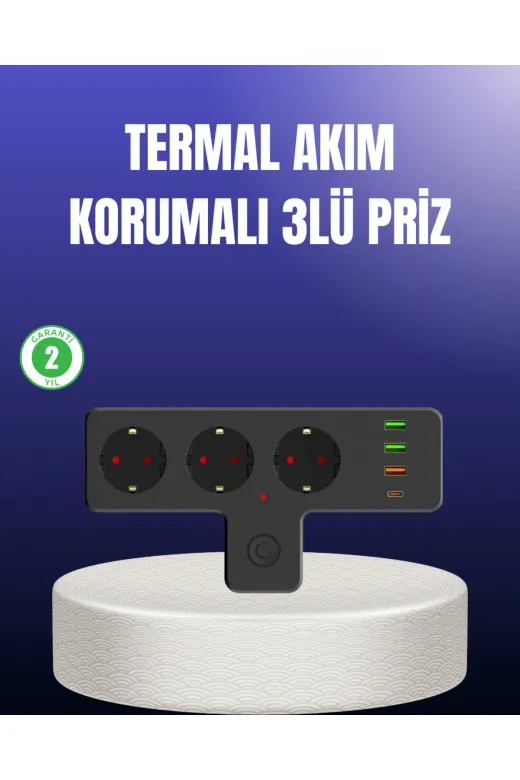 UCUZTEKNO TYC4067455359A12BBD2AC700 Trendlia Usb Ve Type-C Portlu Anahtarlı Çoklu Priz Güç Ünitesi