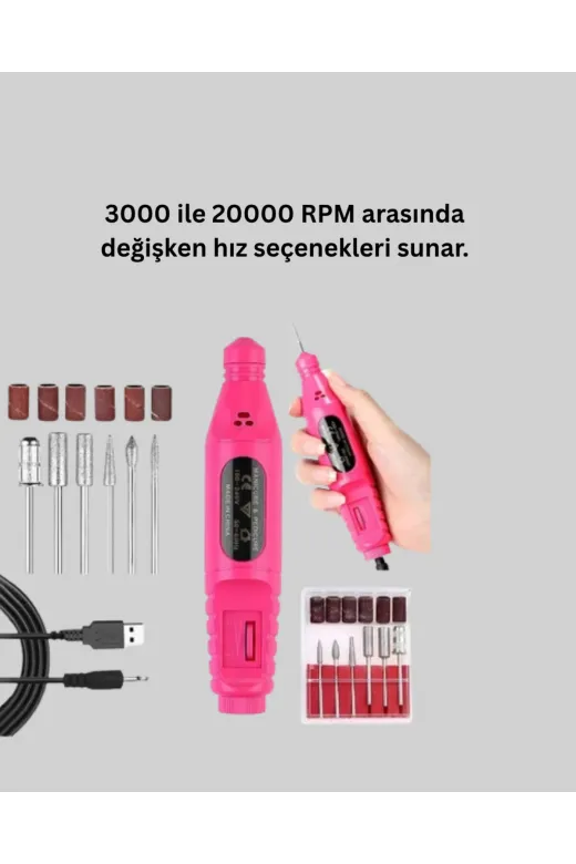 UCUZTEKNO TYC4FF968722EEB626CCD5407 Elektrikli Manikür Pedikür Törpü Seti 6 Başlıklı