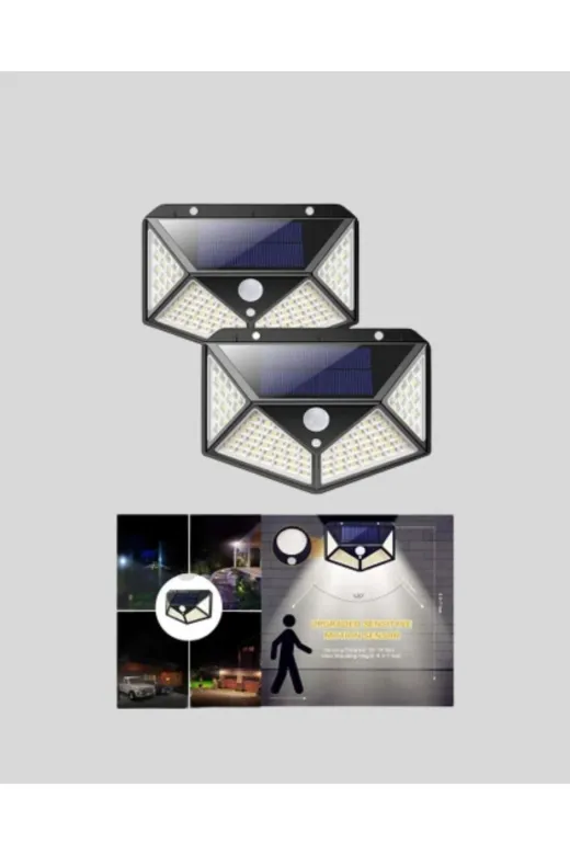 UCUZTEKNO TYC61E17745071A21A0AF1D09 Trendlia 100 Led Solar Lamba Hareket Algılamalı Bahçe Duvar Dış Mekan Aydınlatma