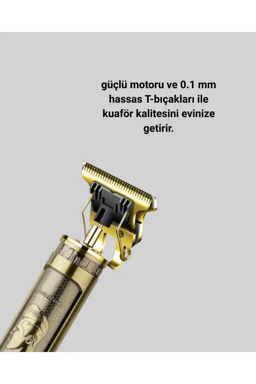 UCUZTEKNO TYC64D4ABAF17B6AB3E6F7202 0.1 Mm Hassas Kesim Tıraş Makinesi Şarjlı Metal Gövde
