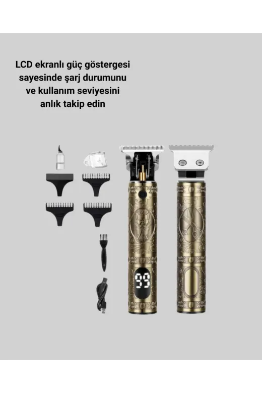 UCUZTEKNO TYC64D4ABAF17B6AB3E6F7202 0.1 Mm Hassas Kesim Tıraş Makinesi Şarjlı Metal Gövde