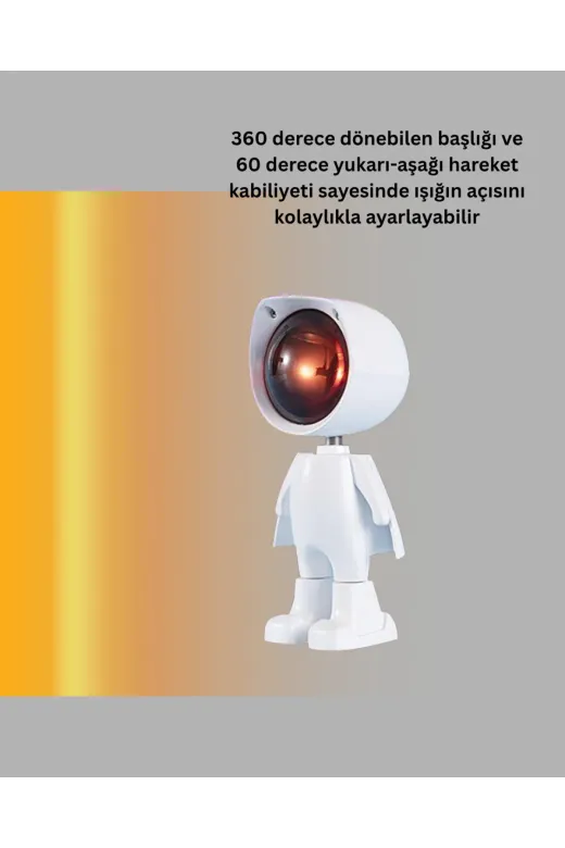 UCUZTEKNO TYC6D2C8A2392CA5E19E50E06 Usb Şarjlı Taşınabilir Gün Batımı Projektör Lambası