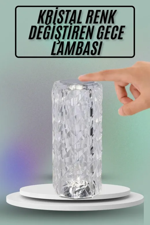 UCUZTEKNO TYC79C444DDFEFEC0AD5D6702 Trendlia Masa Ve Gece Lambası Şık Ve Dayanıklı Sensörlü Şarjlı Kristal Lamba