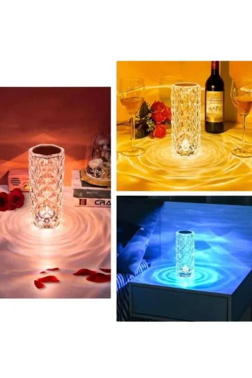 UCUZTEKNO TYC79C444DDFEFEC0AD5D6702 Trendlia Masa Ve Gece Lambası Şık Ve Dayanıklı Sensörlü Şarjlı Kristal Lamba
