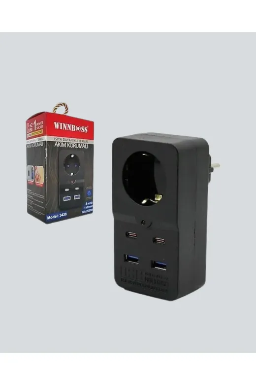 UCUZTEKNO TYC7E8B230A043DD48A675700 Trendlia Termal Korumalı Priz Otomatik Çocuk Kilidi 4 Usb Type C