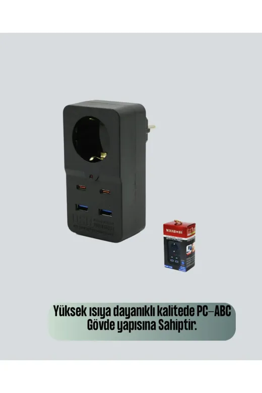 UCUZTEKNO TYC7E8B230A043DD48A675700 Trendlia Termal Korumalı Priz Otomatik Çocuk Kilidi 4 Usb Type C