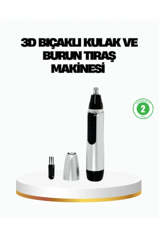 UCUZTEKNO TYC7FCDCB0E877B1C4E64A201 Trendlia 3D Bıçaklı Burun Ve Kulak Tıraş Makinesi Pil Ile Çalışan Taşınabilir Model