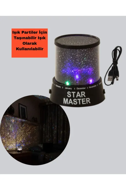 UCUZTEKNO TYC965DF465DAF46A53A07404 Trendlia Led Renk Değiştiren Yıldız Projektör Galaxy Efektli Gece Lambası