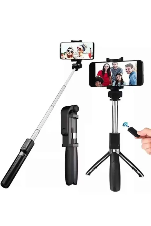 UCUZTEKNO TYC9BF636DD51FB3062A33901 Selfie Çubuğu Tripod Bluetooth Kumandalı Selfie Çubuğu Telefon Tutucu