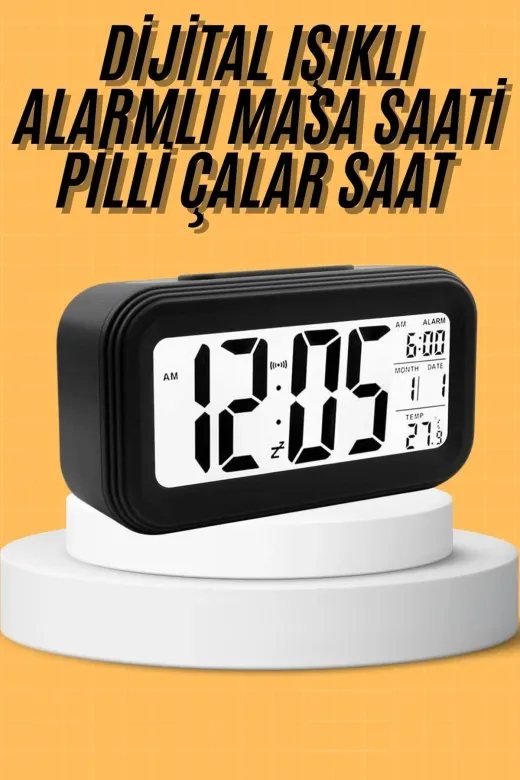 UCUZTEKNO TYCA428DAAA86759D3C44F309 Dijital Masa Saati Takvim Çalar Saat Alarmlı Işıklı Led Ekran Pilli
