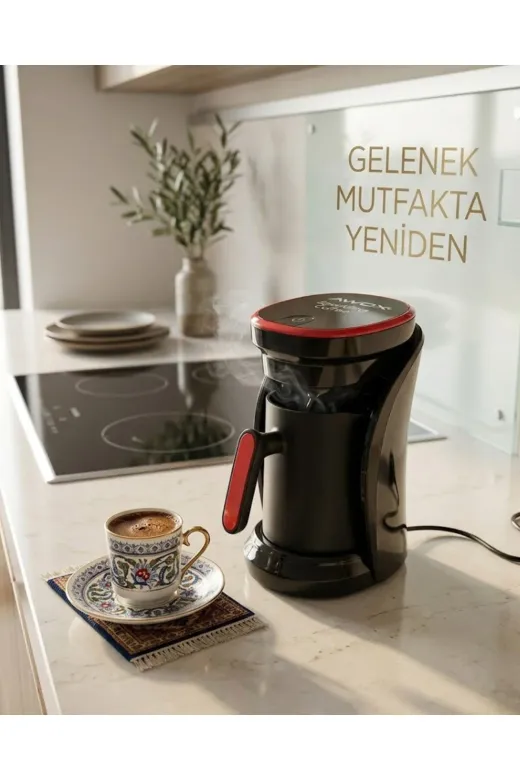 UCUZTEKNO TYCB4A56D78EC5EDC8CA32100 Sesli Uyarılı Türk Kahvesi Makinesi Otomatik Kapanma Ve Damlama Emniyetli