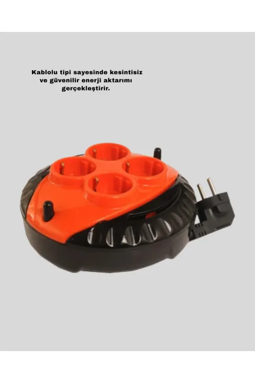 UCUZTEKNO TYCBD29866C50F9C8D308FC00 Trendlia Kırmızı Renk 3 Metre 4’Lü Kablolu Priz Makarası