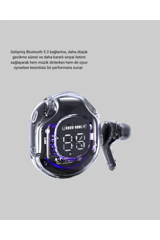 UCUZTEKNO TYCC179002AAC2F9EDA476307 Bluetooth 5.3 Kablosuz Kulaklık Hifi Stereo Ve Ekstra Bass Dijital Ekranlı