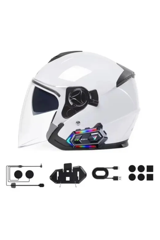 UCUZTEKNO TYCDBA7E66DFFFF3C768CF910 Çift Telefon Destekli Motosiklet Kask Bluetooth Kulaklık