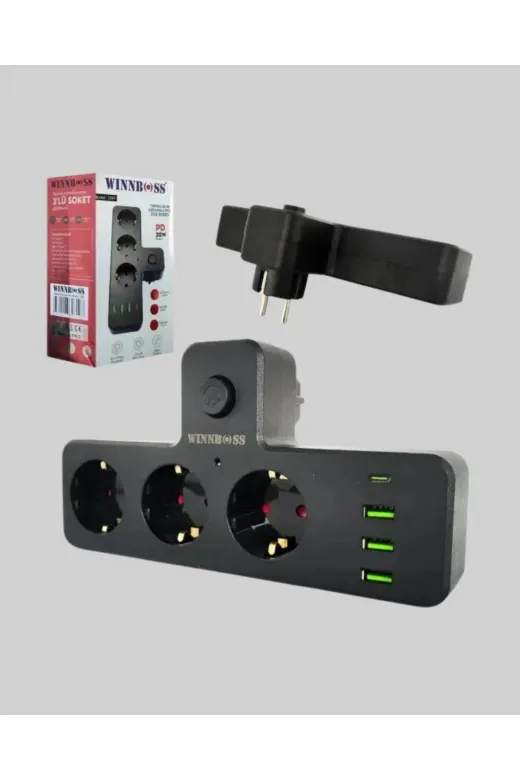 UCUZTEKNO TYCDC203D9DD4259CC0D45A00 Trendlia Masa Üstü Çoklu Priz Usb Ve Type-C Çıkışlı Güç Dağıtıcı